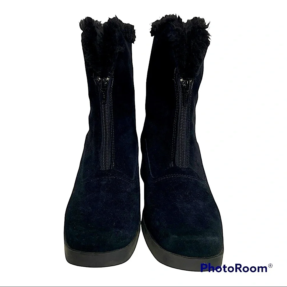 Kamouraska Boots Canada Zip Up Black Suede Winter Bailey Sz 7